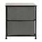 Emma and Oliver 2 Drawer Storage Stand with Wood Top & Dark Fabric Pull Drawers